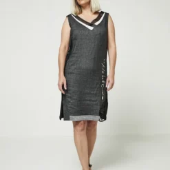 Robe En Tissu Denim Détails Fantaisie - Gris 6 Robe En Tissu Denim Détails Fantaisie - Gris -Promos Sublisca Magasin 001012036 001 V3 T4