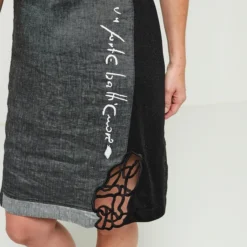 Robe En Tissu Denim Détails Fantaisie - Gris 7 Robe En Tissu Denim Détails Fantaisie - Gris -Promos Sublisca Magasin 001012036 001 V4 T4