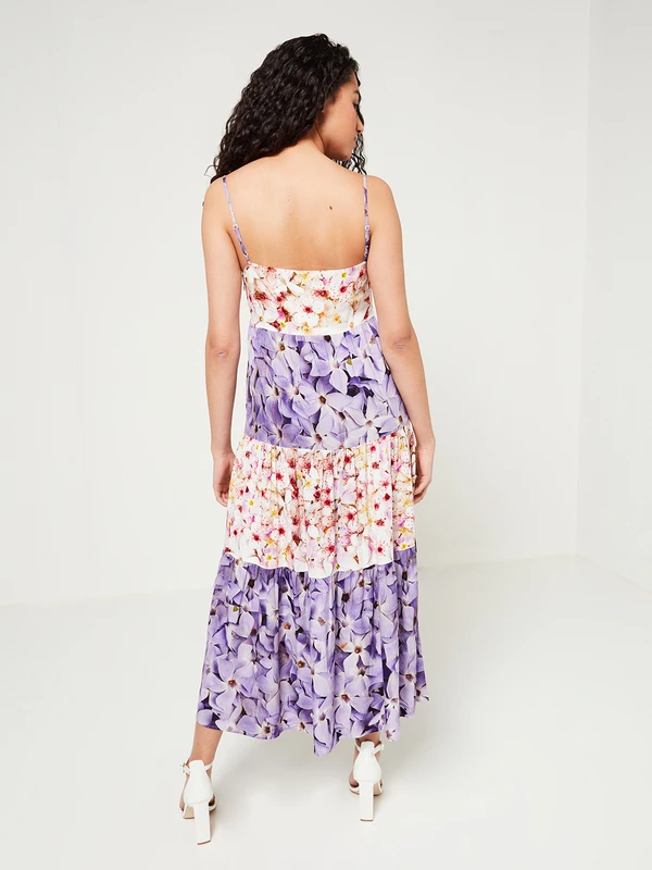 Desigual Robe À Bretelles Imprimée Fleurs - Violet 2 Desigual Robe À Bretelles Imprimée Fleurs - Violet – Image 2