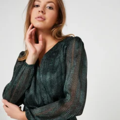 Robe En Voile Imprimé - Vert -Promos Sublisca Magasin 001012057 001 V3 T4