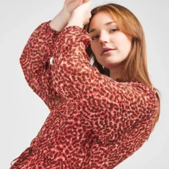 ONLY Robe En Voile Imprimé - Rouge Bordeaux -Promos Sublisca Magasin 001016085 001 V2 T4