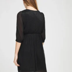 Robe Manches 3/4 Unie - Noir 5 Robe Manches 3/4 Unie - Noir -Promos Sublisca Magasin 001016185 001 V2 T4