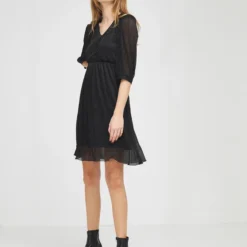 Robe Manches 3/4 Unie - Noir 6 Robe Manches 3/4 Unie - Noir -Promos Sublisca Magasin 001016185 001 V3 T4