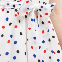 Molly Bracken Robe En Voile Imprimé Pois Fantaisie - Blanc -Promos Sublisca Magasin 001016199 001 V2 T4