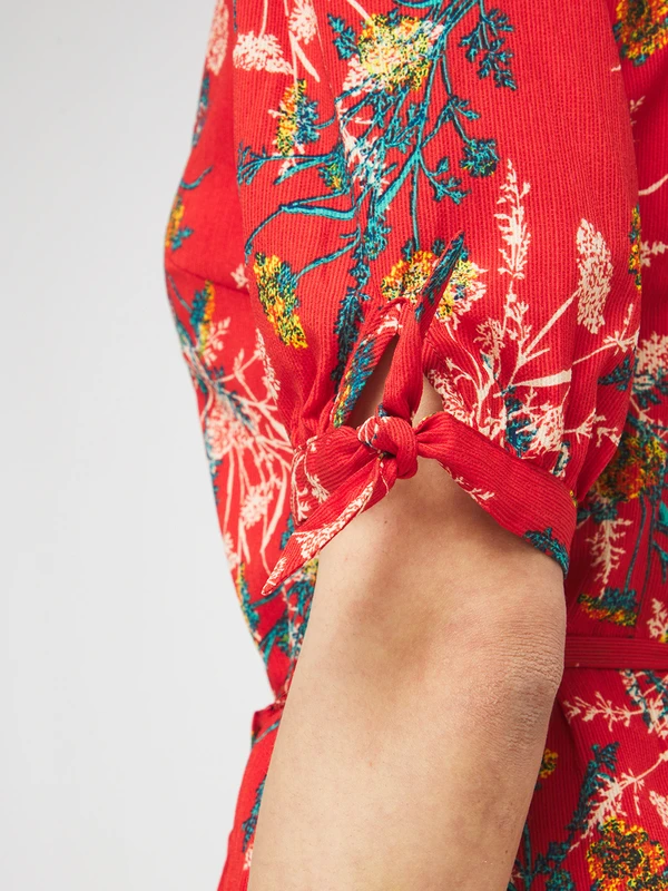 Freeman T. Porter Robe Chemise Imprimée - Rouge 2 Freeman T. Porter Robe Chemise Imprimée - Rouge – Image 2