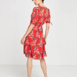 Freeman T. Porter Robe Chemise Imprimée - Rouge 7 Freeman T. Porter Robe Chemise Imprimée - Rouge -Promos Sublisca Magasin 001016296 001 V4 T4