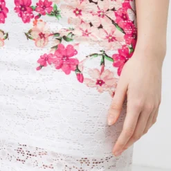 Desigual Robe En Dentelle Imprimée - Blanc -Promos Sublisca Magasin 001016398 001 V4 T4