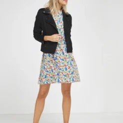 Vila Robe En Tissu Fluide Imprimé - Ecru -Promos Sublisca Magasin 001016440 001 V3 T4