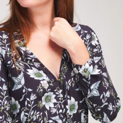 KAPORAL Robe Imprimée Fluide Et Légère - Bleu -Promos Sublisca Magasin 001016485 001 V2 T4