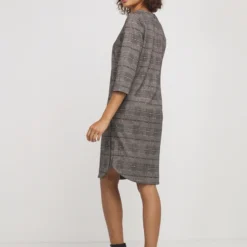 Robe En Jersey Prince De Galles - Noir -Promos Sublisca Magasin 001016489 001 V2 T4