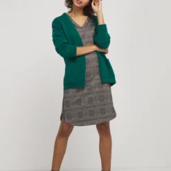 Robe En Jersey Prince De Galles - Noir -Promos Sublisca Magasin 001016489 001 V3 T4