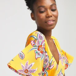 Desigual Robe En Jersey Fluide - Jaune 5 Desigual Robe En Jersey Fluide - Jaune -Promos Sublisca Magasin 001018654 001 V2 T4