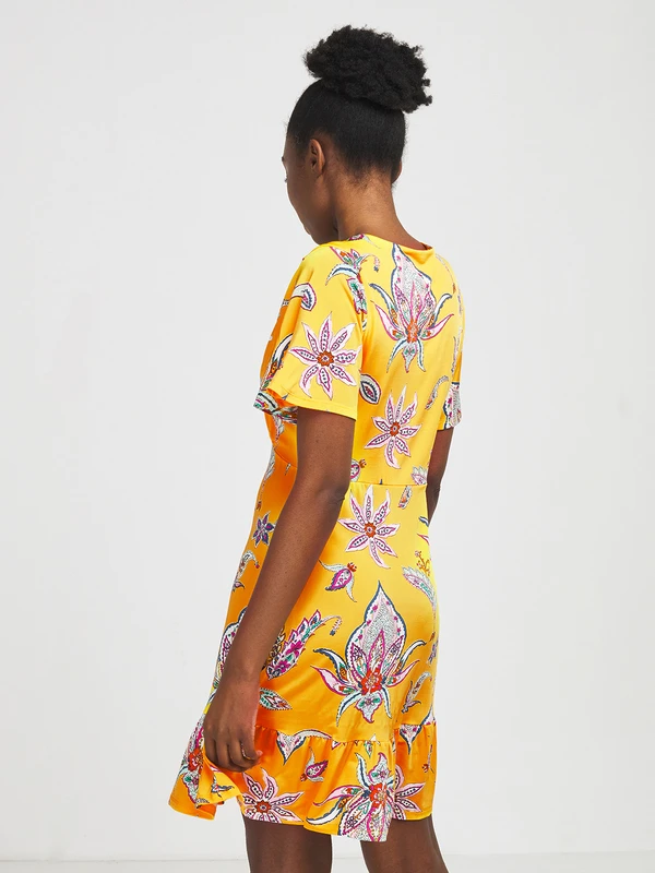 Desigual Robe En Jersey Fluide - Jaune 4 Desigual Robe En Jersey Fluide - Jaune – Image 4