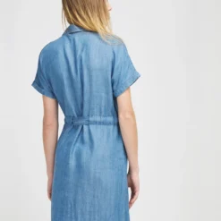 Robe Chemise En Lyocell Uni - Bleu Stone -Promos Sublisca Magasin 001019004 001 V4 T4