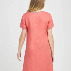 Robe 100% Lin Uni - Rose -Promos Sublisca Magasin 001019005 001 V4 T4