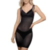 Bye Bra Robe Gainante Buste Ouvert Gainage Fort - BLACK