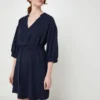 Vero Moda Robe Courte Manches 3/4, Polyester Recyclé - Bleu Marine