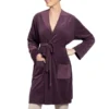 Robe De Chambre Velours Mauve Ceinture Amovible Paris - Violet