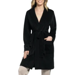 Promos Sublisca Magasin 34 Robe De Chambre Velours Ceinture Amovible Paris - Noir
