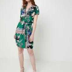 Robe Légère Imprimée Fleurs - Vert -Promos Sublisca Magasin 001021678 001 V3 T4