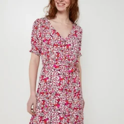 Robe Chemise Imprimée Fleurs - Rose -Promos Sublisca Magasin 001021683 001 V3 T4