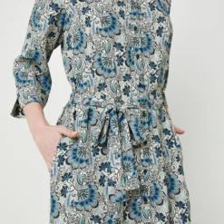 Robe Chemisier Imprimée Fleurs Cachemire - Vert -Promos Sublisca Magasin 001021684 001 V4 T4