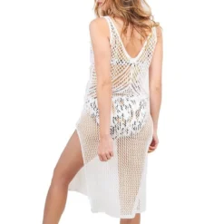 Robe Longue De Plage En Crochet Angelina - Ivoire -Promos Sublisca Magasin 001021850 001 V2 T4