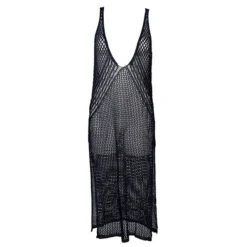 Robe Longue De Plage En Crochet Angelina - Noir -Promos Sublisca Magasin 001021850 002 V3 T4