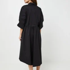 Robe Longue Unie - Noir 5 Robe Longue Unie - Noir -Promos Sublisca Magasin 001022099 001 V2 T4