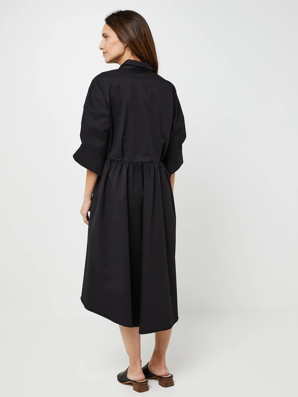 Robe Longue Unie - Noir 2 Robe Longue Unie - Noir – Image 2