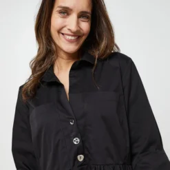 Robe Longue Unie - Noir 7 Robe Longue Unie - Noir -Promos Sublisca Magasin 001022099 001 V4 T4