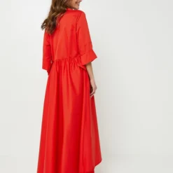Robe Longue Unie - Rouge -Promos Sublisca Magasin 001022101 001 V2 T4