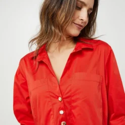 Robe Longue Unie - Rouge -Promos Sublisca Magasin 001022101 001 V4 T4