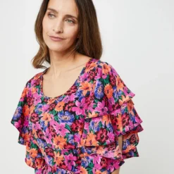 Molly Bracken Robe Fluide Imprimée Fleurs - Violet -Promos Sublisca Magasin 001022107 001 V4 T4