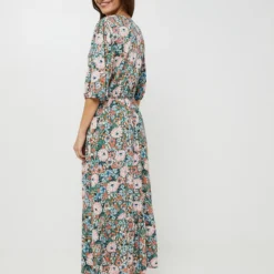 Robe Longue Imprimé Fleuri - Vert Kaki -Promos Sublisca Magasin 001022709 001 V2 T4