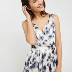 ESPRIT Robe Imprimé À Décolleté Et Dos Croisés - Noir -Promos Sublisca Magasin 001022710 001 V4 T4