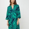 Robe Tunique Imprimée Feuilles La Fee Maraboutee - Vert