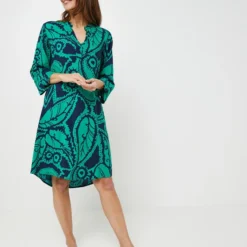 Robe Tunique Imprimée Feuilles La Fee Maraboutee - Vert -Promos Sublisca Magasin 001022711 001 V3 T4