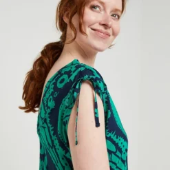 Robe Fluide Imprimé Graphique Monochrome - Vert -Promos Sublisca Magasin 001023068 001 V3 T4