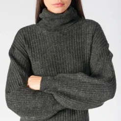 LE TEMPS DES CERISES Robe Pull Marimet - BLACK MELANGE -Promos Sublisca Magasin 001023244 001 V4 T4