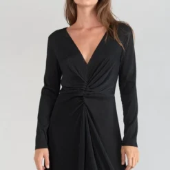 LE TEMPS DES CERISES Robe Longue Droite Yama - BLACK -Promos Sublisca Magasin 001023249 001 V3 T4