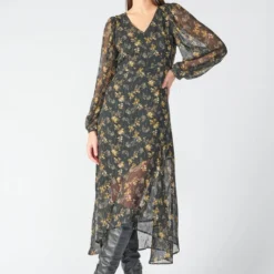 LE TEMPS DES CERISES Robe Longue Droite Chic - BLACK -Promos Sublisca Magasin 001023252 001 V3 T4