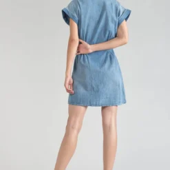 LE TEMPS DES CERISES Robe Droite En Jeans Eourres - BLUE -Promos Sublisca Magasin 001023253 001 V2 T4