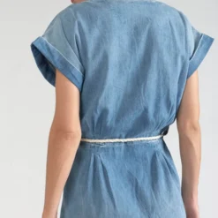 LE TEMPS DES CERISES Robe Droite En Jeans Eourres - BLUE -Promos Sublisca Magasin 001023253 001 V4 T4