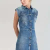 LE TEMPS DES CERISES Robe Droite En Jeans Diderot - BLUE