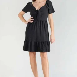 LE TEMPS DES CERISES Robe Droite Nighty - BLACK