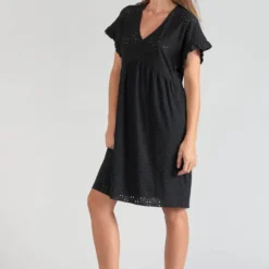 LE TEMPS DES CERISES Robe Droite Lia - BLACK