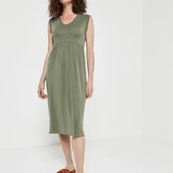 LE TEMPS DES CERISES Robe Encolure En Dentelle - Vert Kaki -Promos Sublisca Magasin 001023684 003 V3 T4