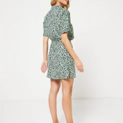 LE TEMPS DES CERISES Robe Motif Fleuri - Vert 5 LE TEMPS DES CERISES Robe Motif Fleuri - Vert -Promos Sublisca Magasin 001023772 001 V2 T4