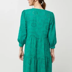 Robe Unie Avec Broderie Anglaise - Vert -Promos Sublisca Magasin 001024380 001 V2 T4